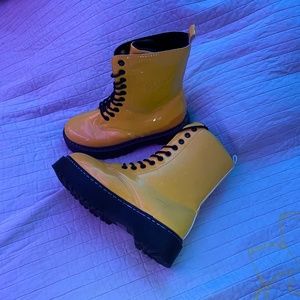 Yellow combat boots